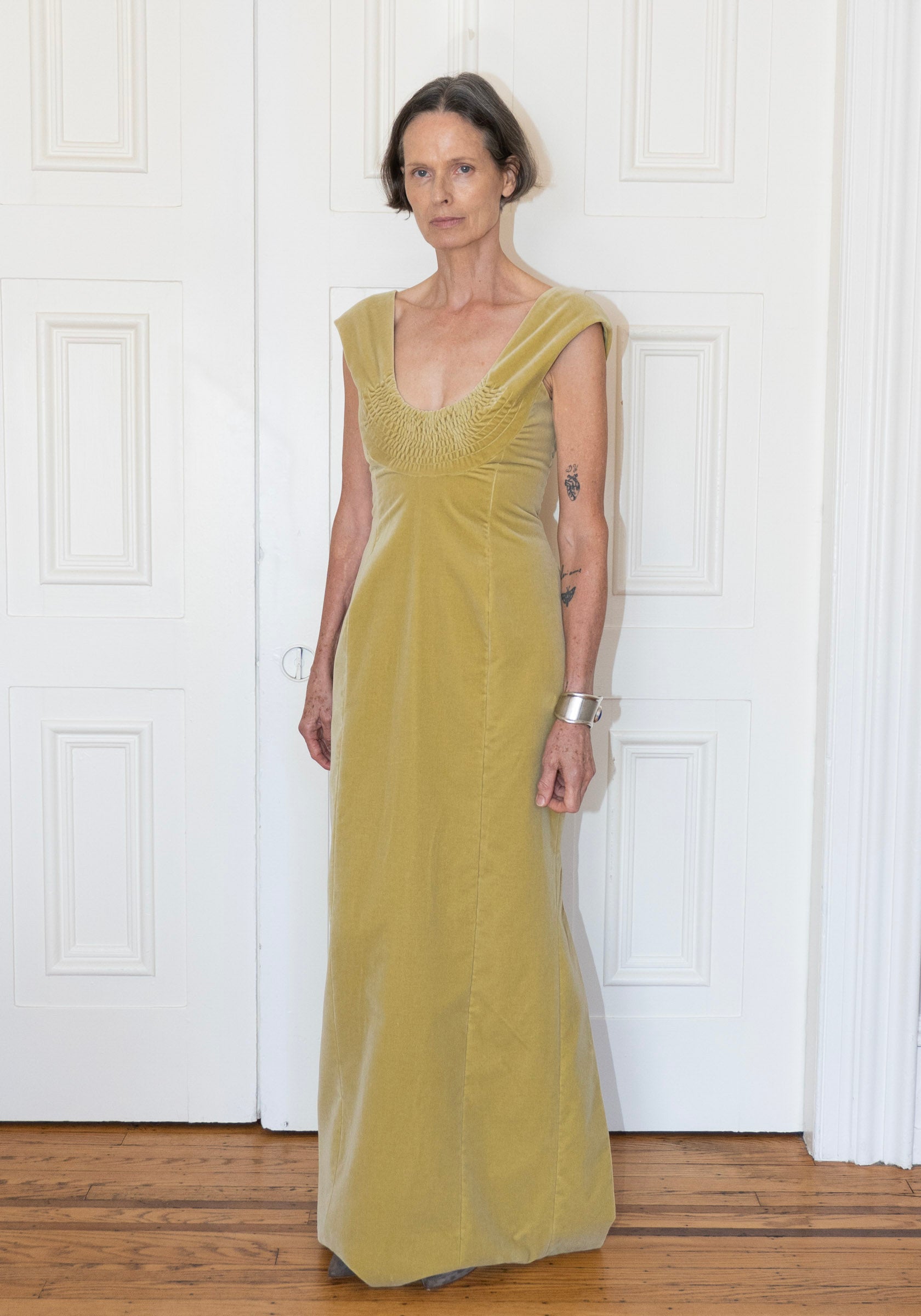 Colleen Allen Low U Dress in Celery