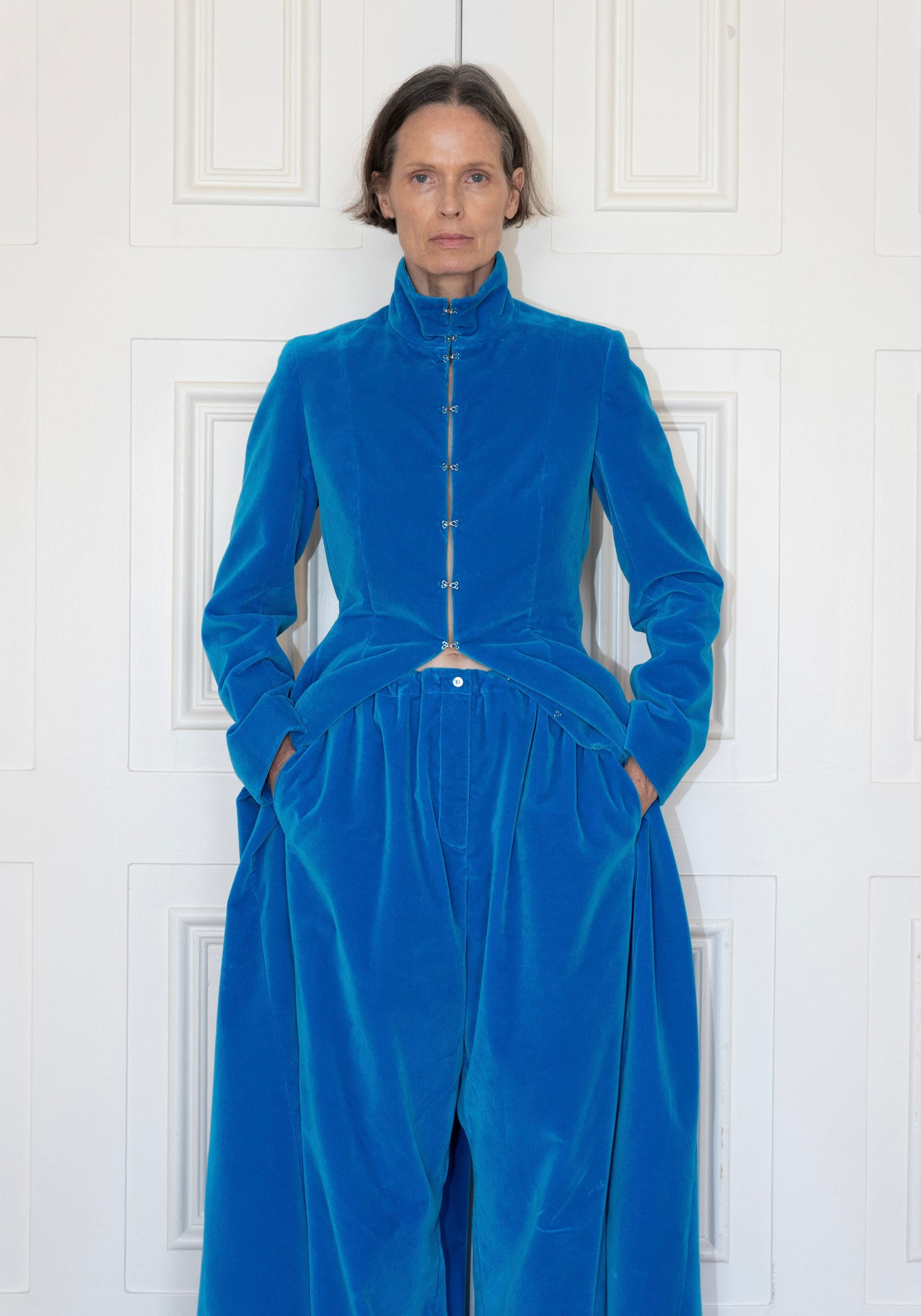Colleen Allen Victorian Shaped Coat in Cerulean Blue