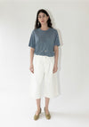 Lauren Manoogian Washed Cropped Trouser Shorts in White
