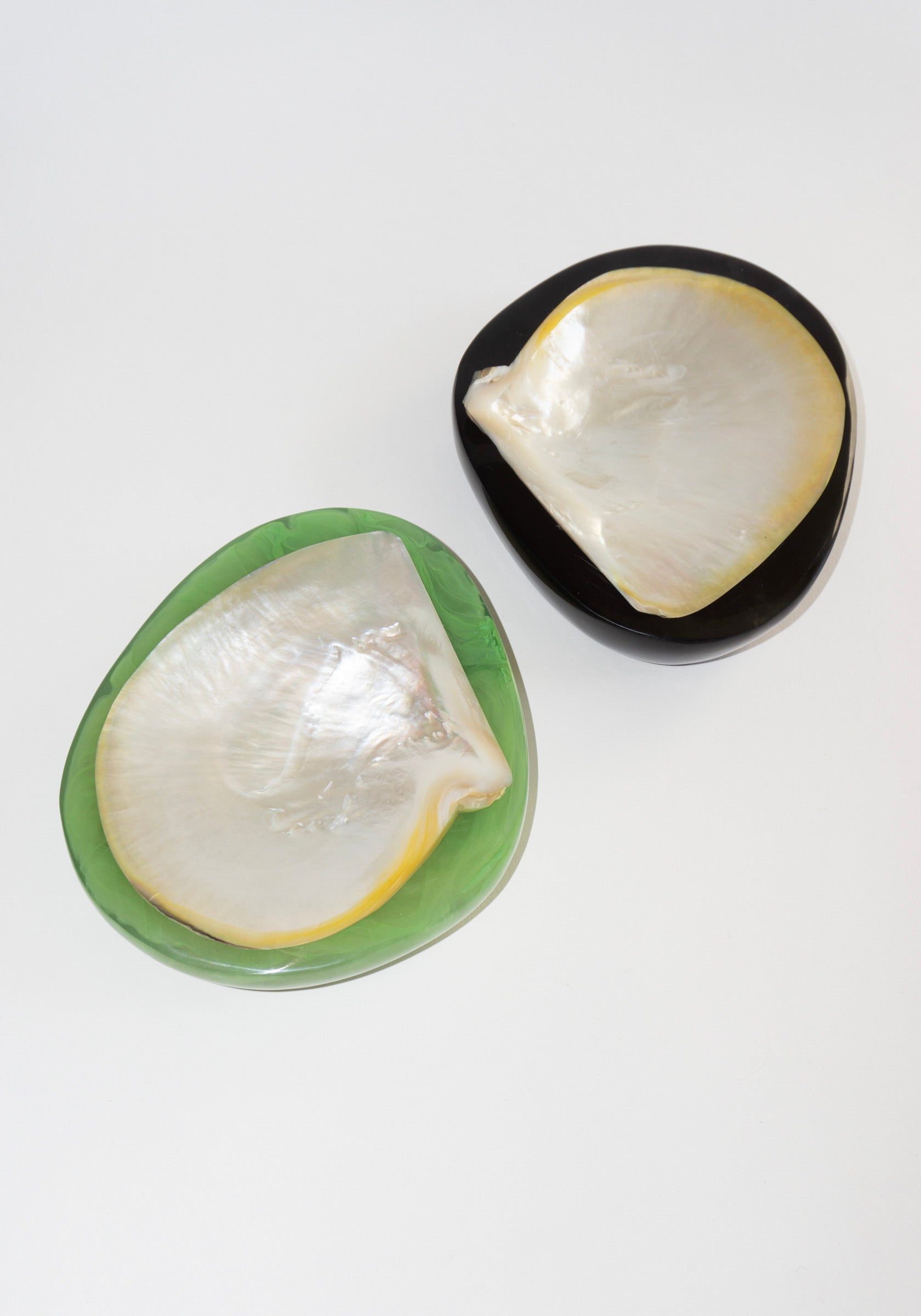 Round Shell Caviar Dish in Green