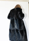 Siba Long Shearling Coat in Black