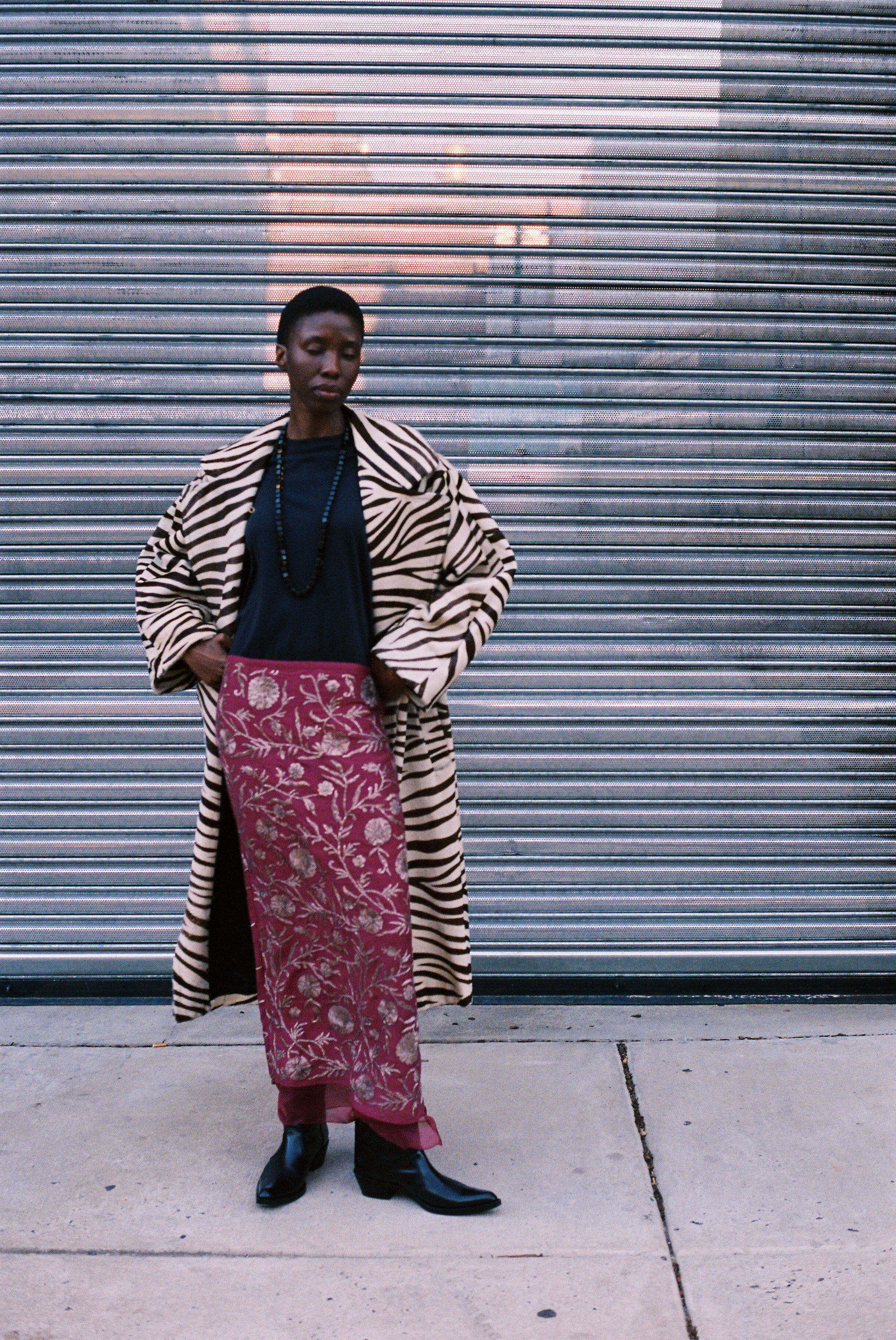 Kasab Slip Skirt with Kota in Magenta