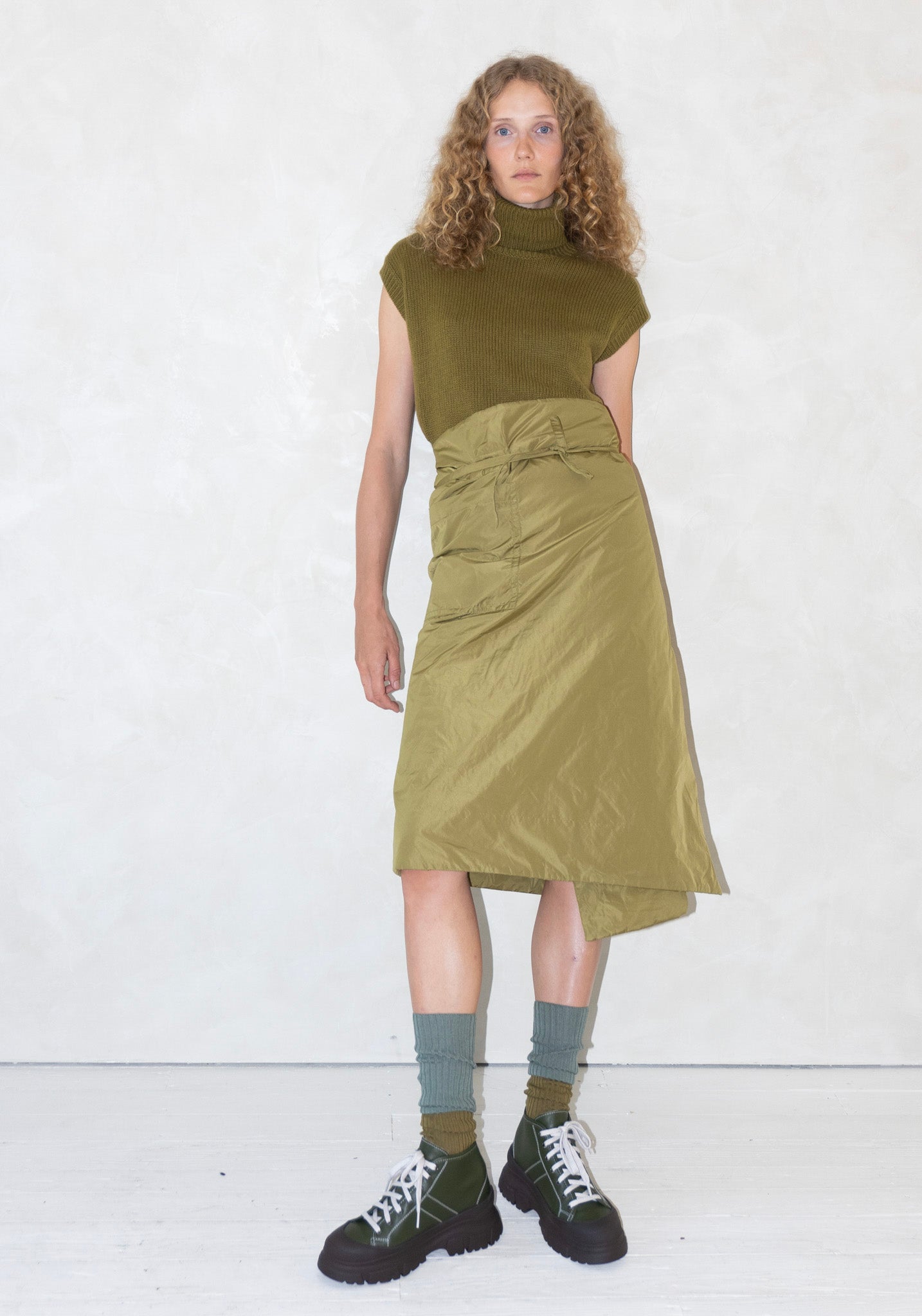 Sofie D'Hoore Sil Skirt in Olive Oil