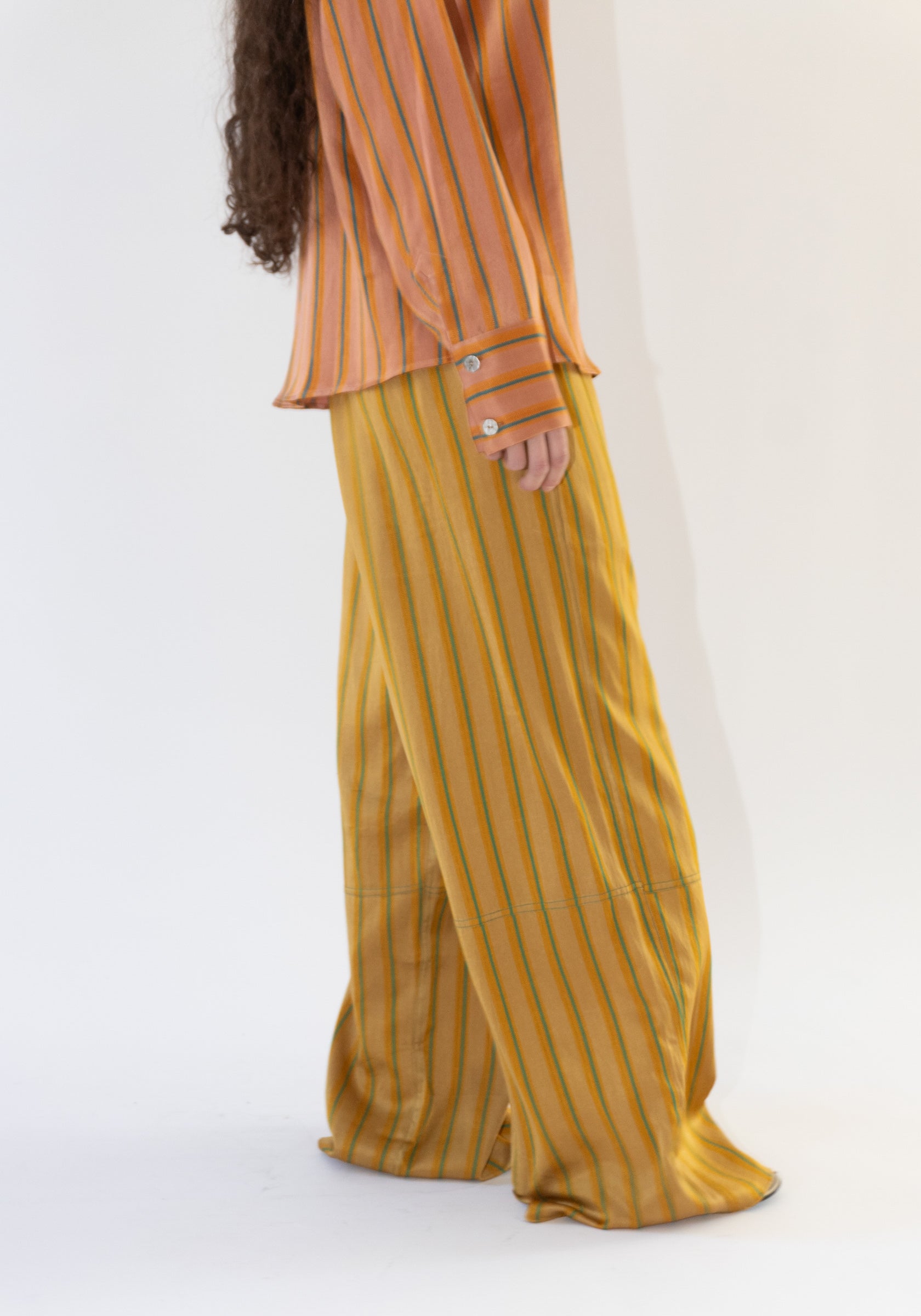 Tigra Tigra Stripe Drawstring Pant in Yellow Stripe