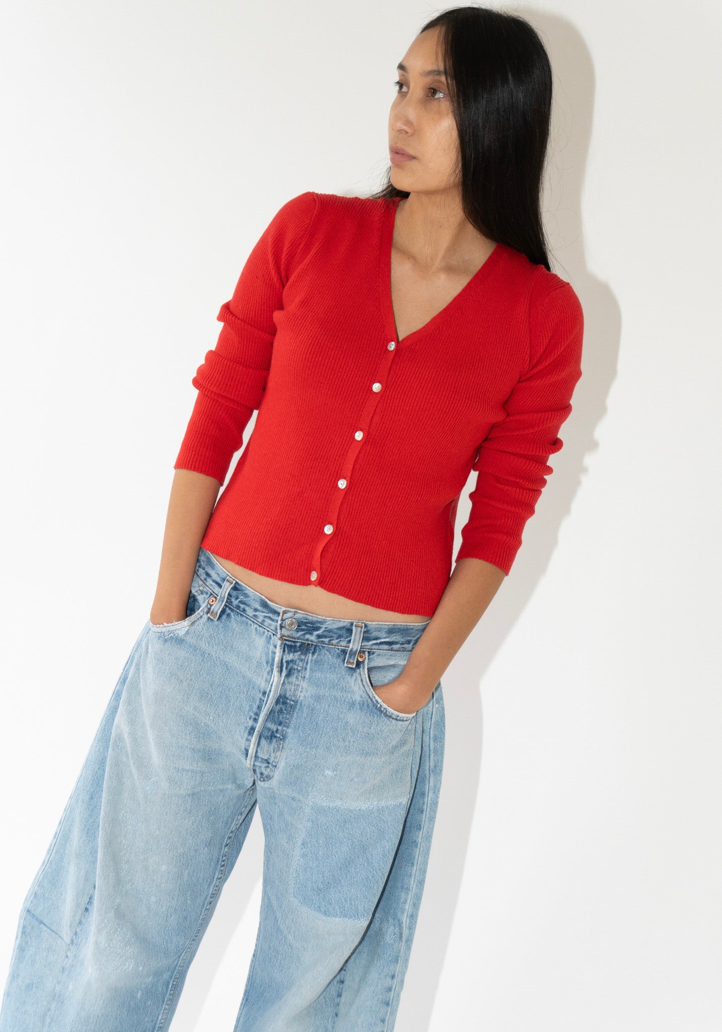 Shaina Mote Nolita Cardigan in Vermillion