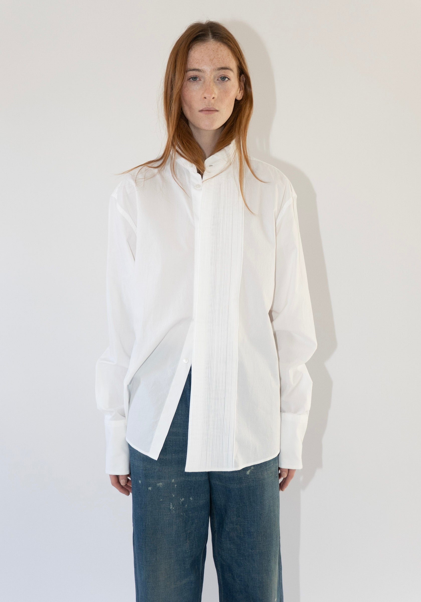 Micro Pleat Formal Shirt in White