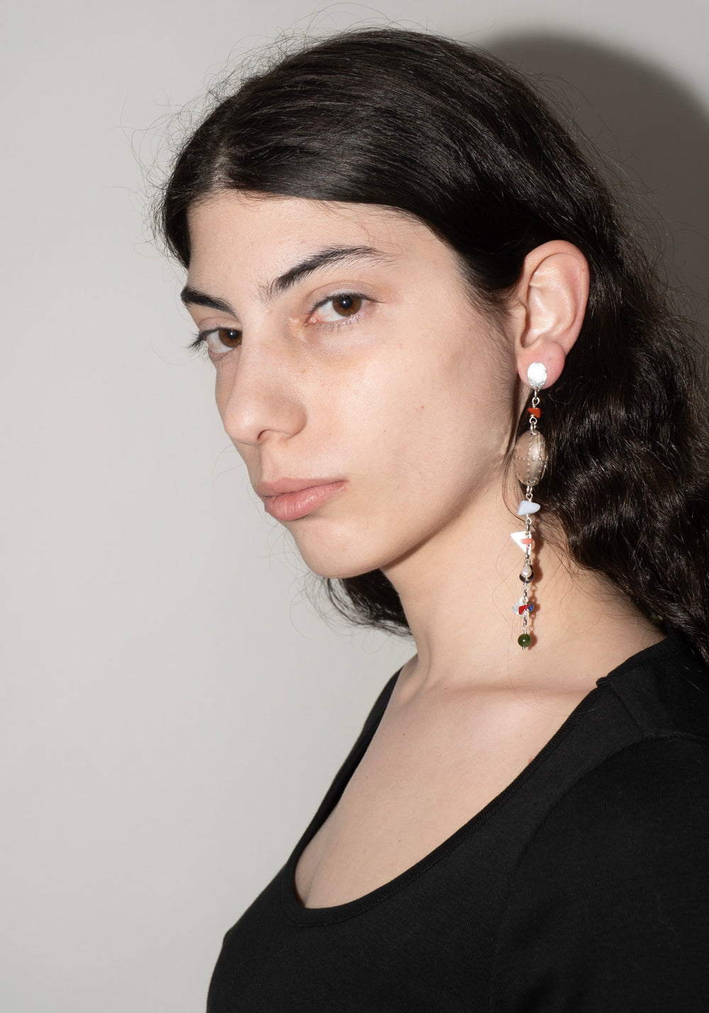 Annie Costello Brown Aegis Gemstone Cluster Earring