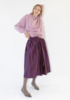 Silk Dupioni Panel Skirt in Plum