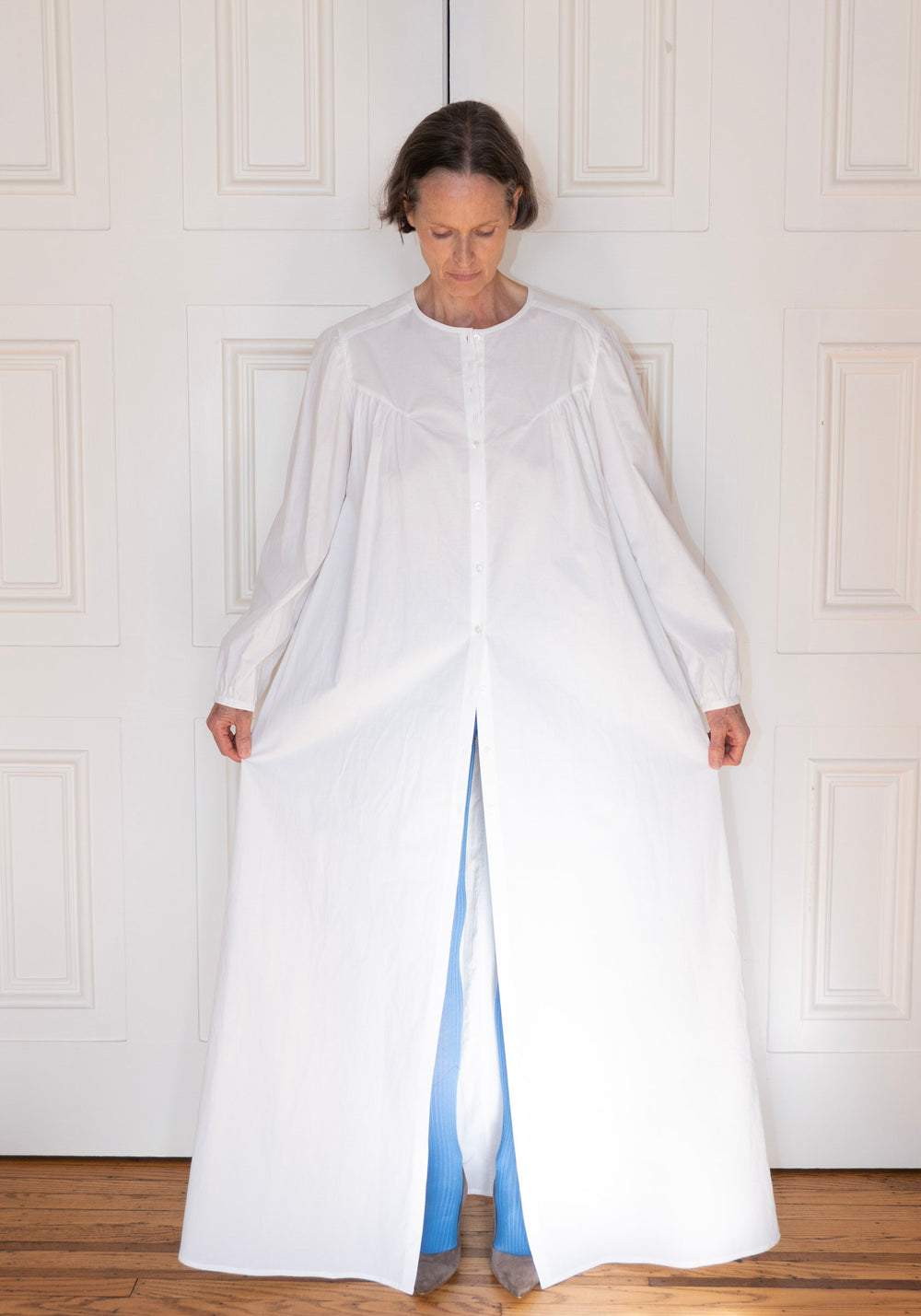 Colleen Allen House Dress in Natural White