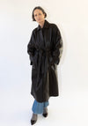 Nappa Long Trench Coat in Brown