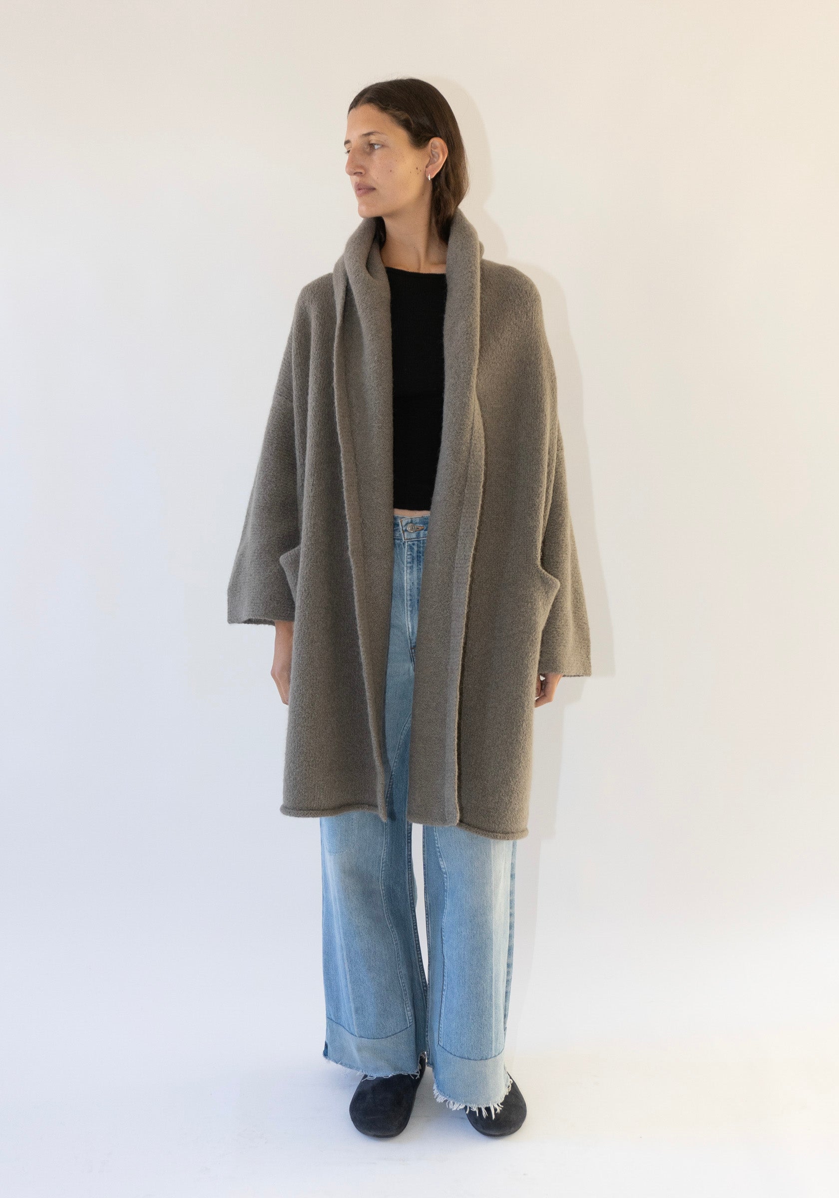 Capote Coat in Concrete