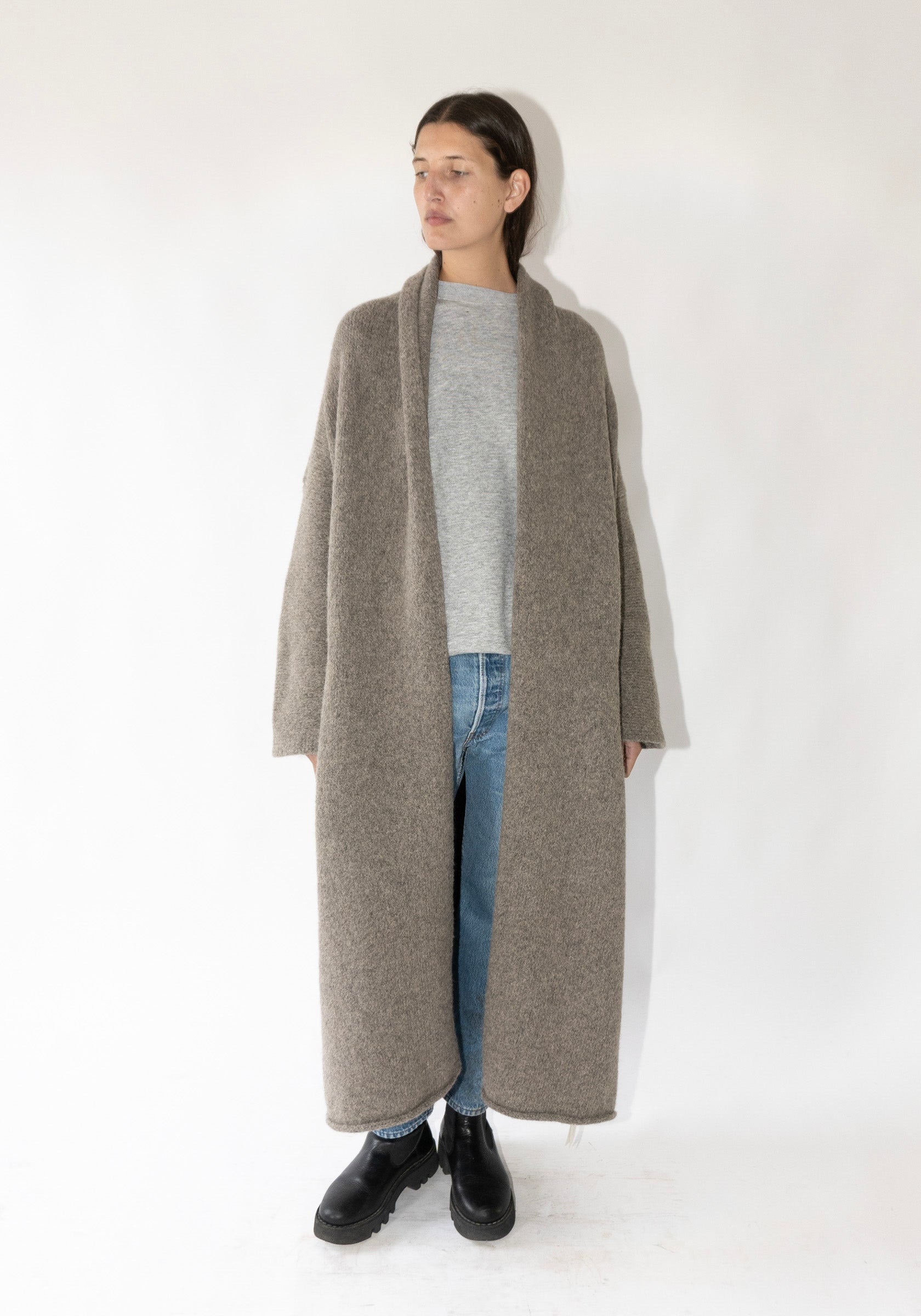 Long Shawl Cardigan in Rock