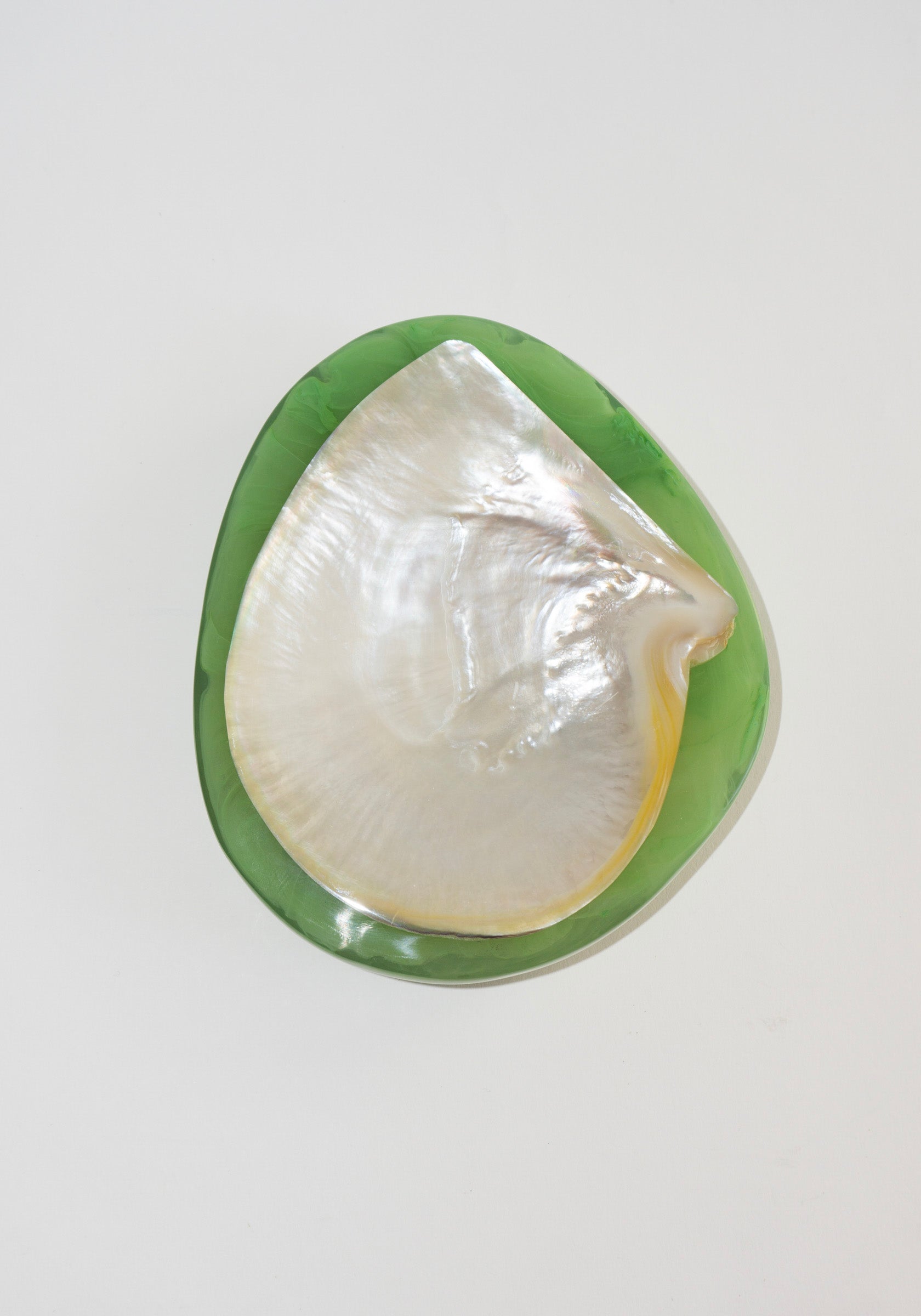 Round Shell Caviar Dish in Green