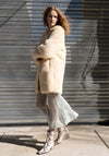 Ruben Mid Length Shearling Coat in Butter
