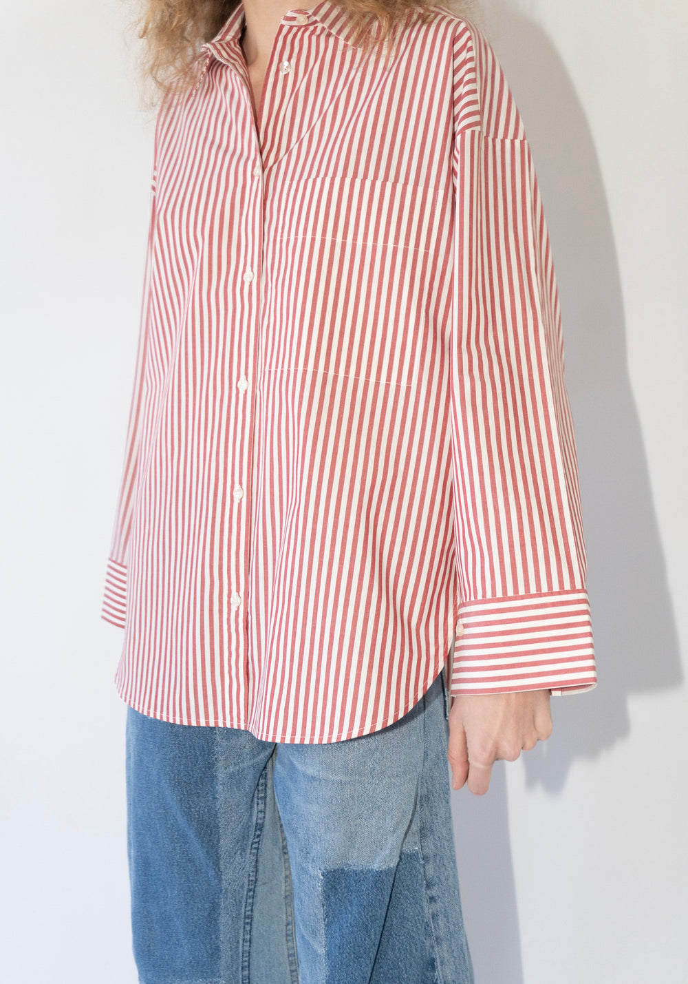 Derris Shirt Dress in Red Stripe