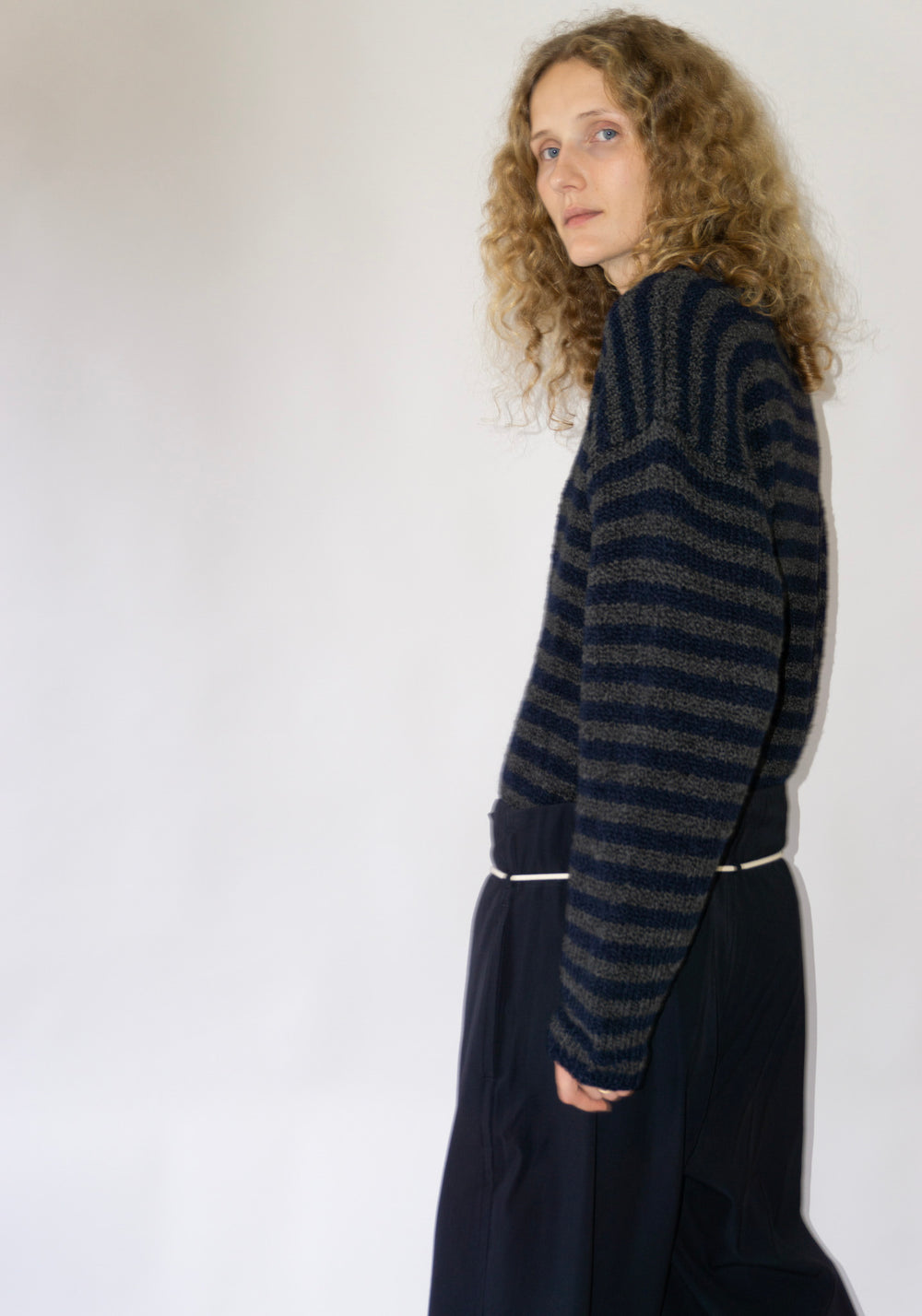 Sono Jako Sweater in Navy Stripe