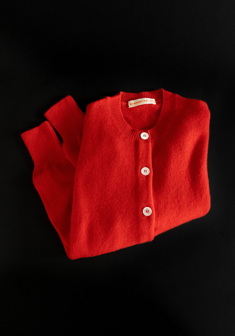 Ada Crewneck Cardigan in Poppy Red