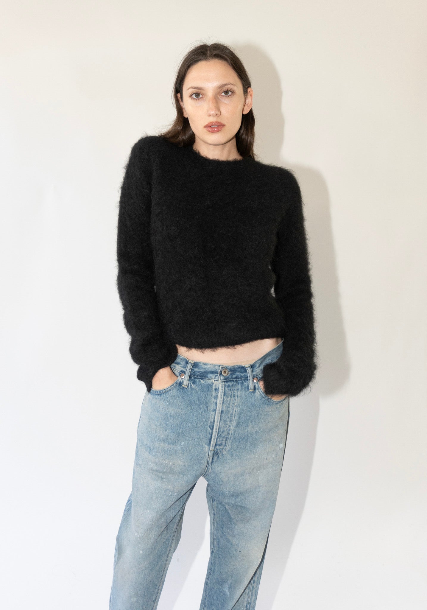 Sayaka Davis Cropped Sweater in Black