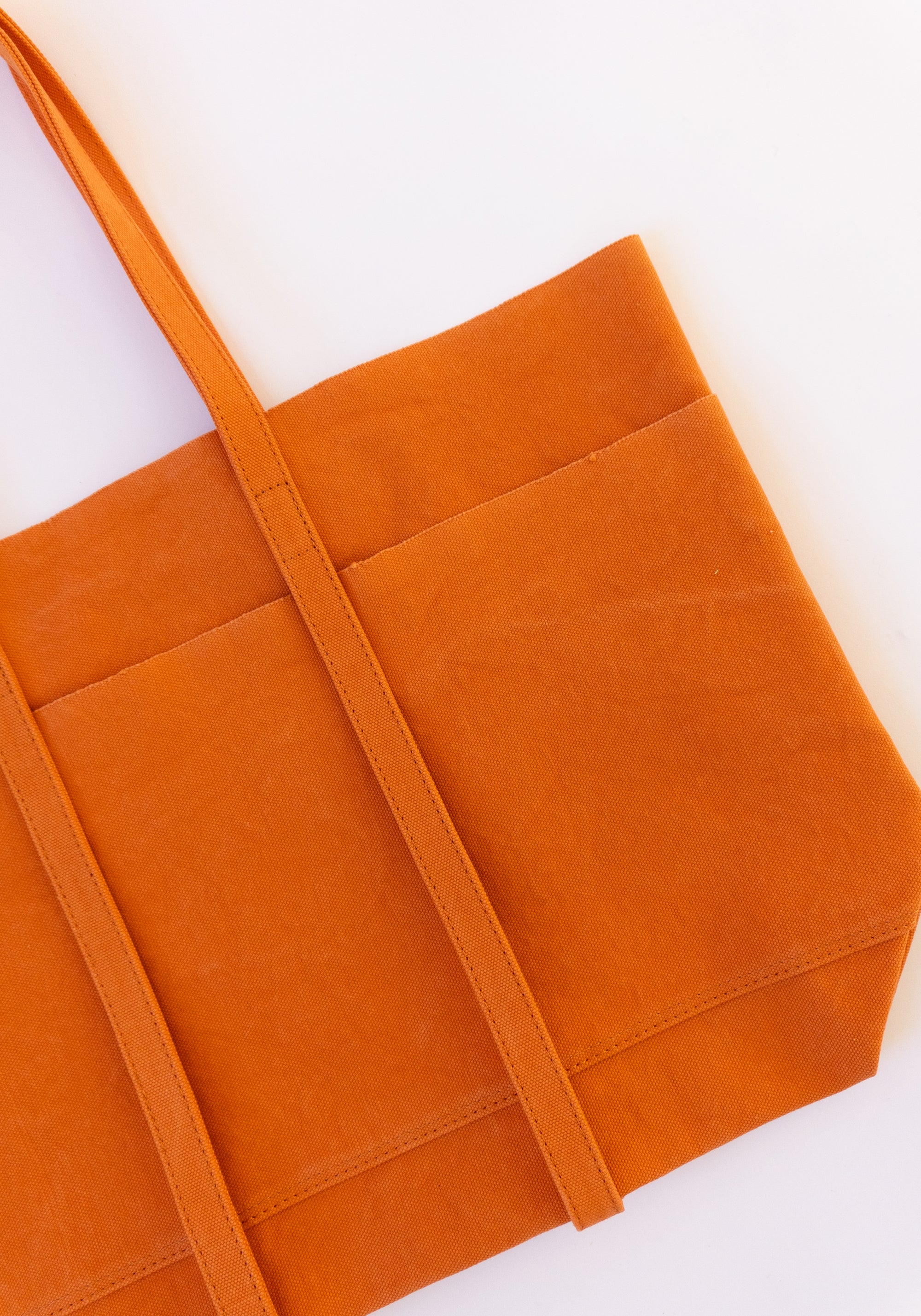 Amiacalva Medium Washed Canvas 6 Pocket Tote in Orange