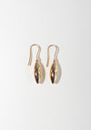 Small Elongated Ellipse Earrings in Gold