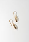 Small Elongated Ellipse Earrings in Gold