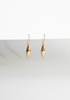 Small Elongated Ellipse Earrings in Gold