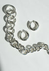 Wide Large Oblique Hoops in Silver