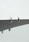 Wide Large Oblique Hoops in Silver