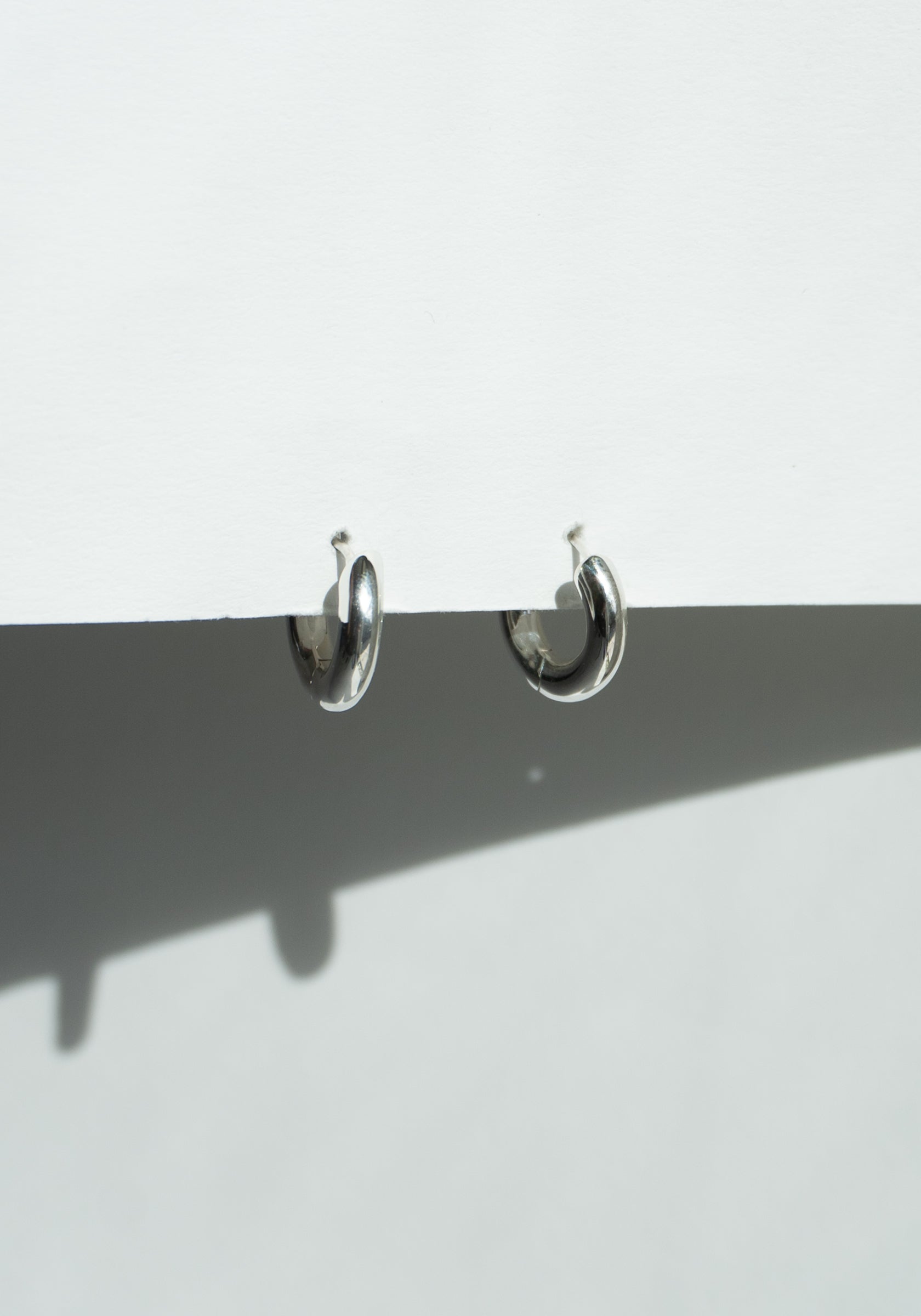 Wide Large Oblique Hoops in Silver