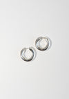 Wide Large Oblique Hoops in Silver