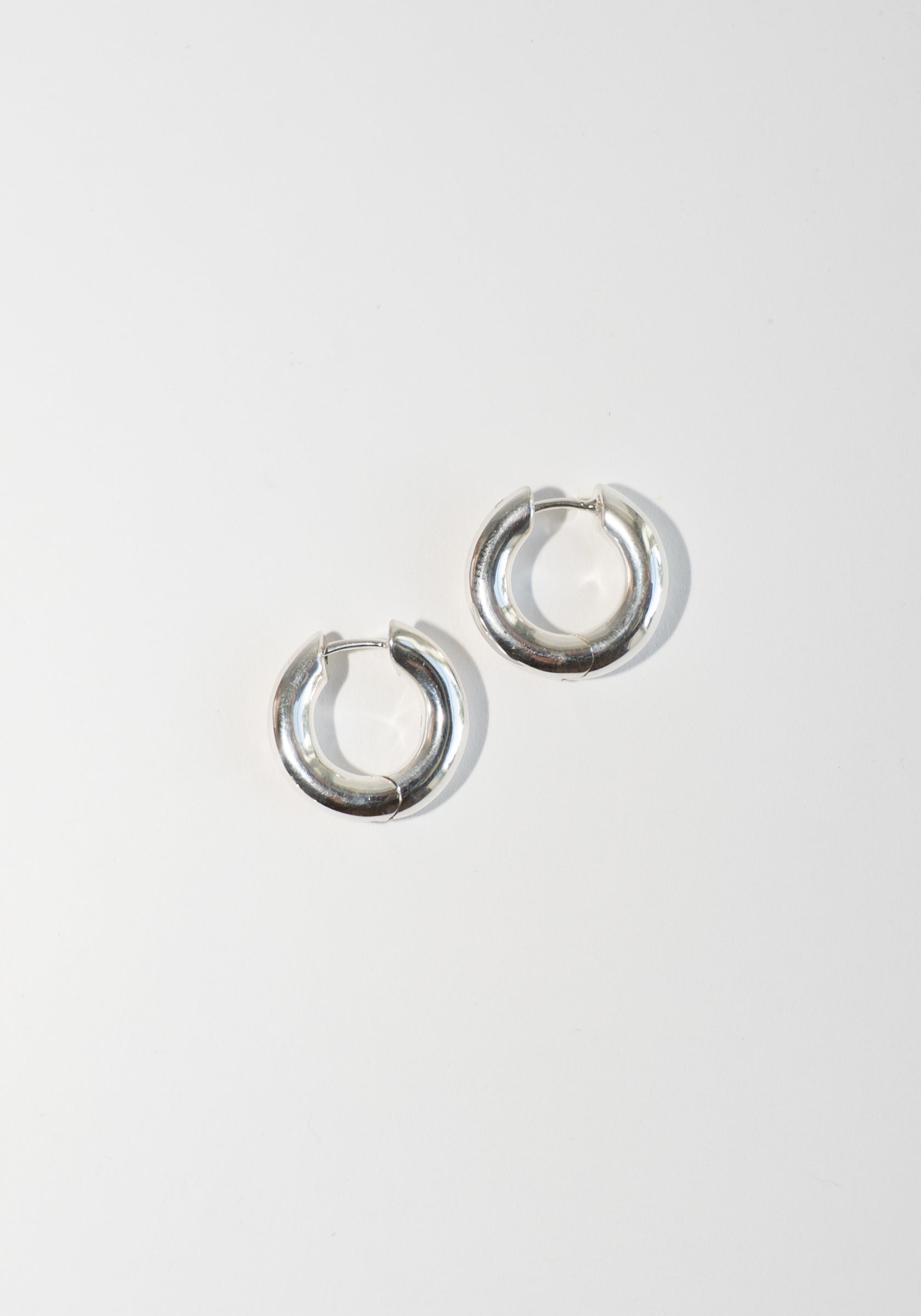 Wide Large Oblique Hoops in Silver