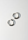 Wide Large Oblique Hoops in Silver