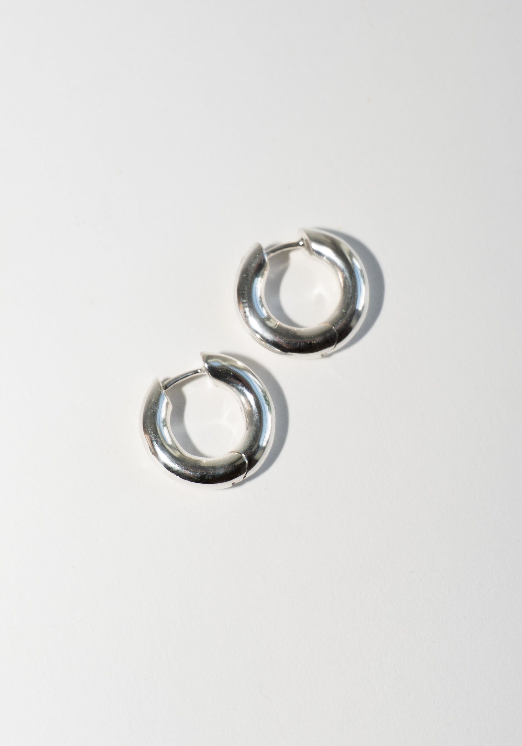Wide Large Oblique Hoops in Silver
