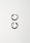 Wide Large Oblique Hoops in Silver