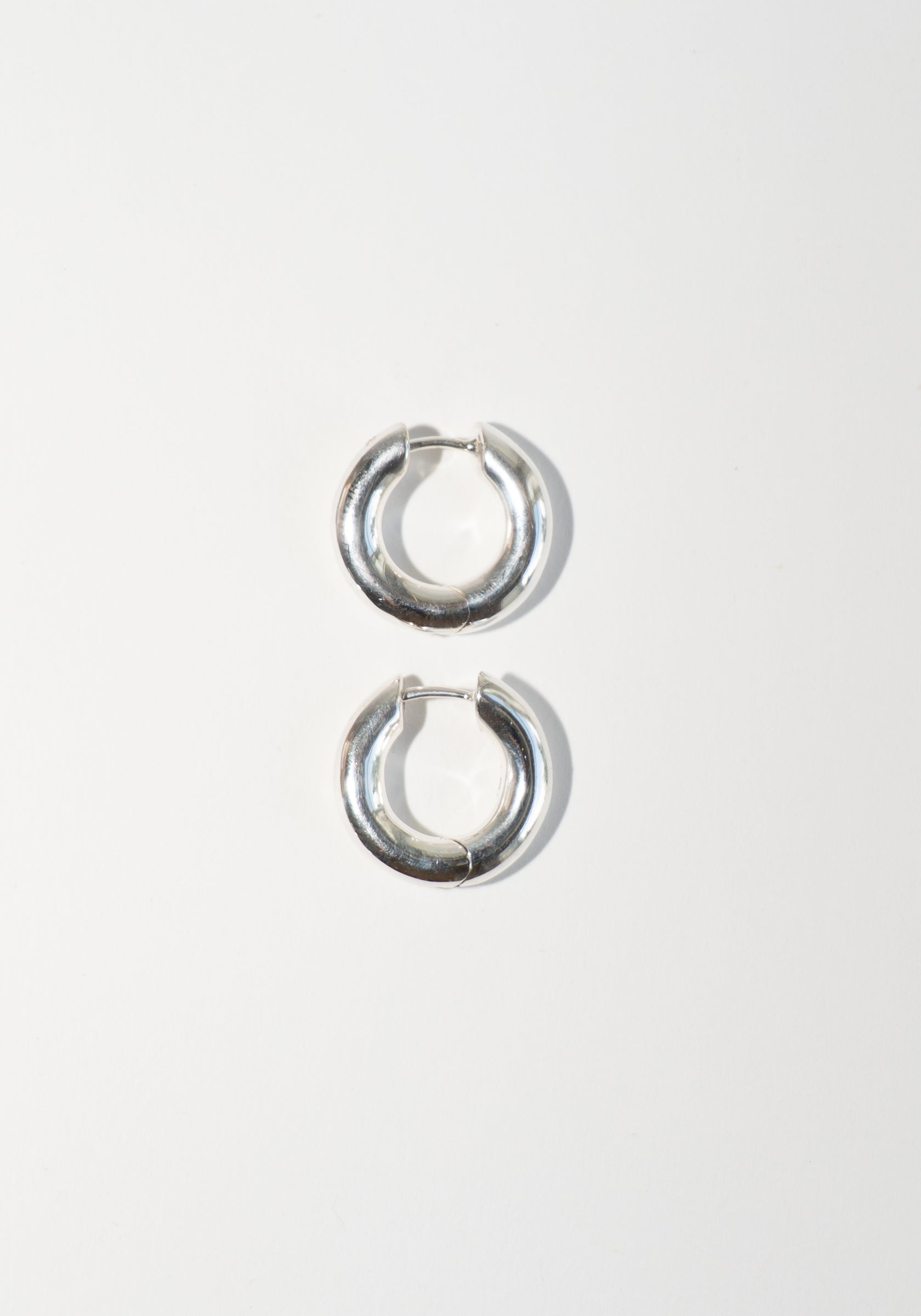 Wide Large Oblique Hoops in Silver