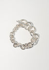 Wide Tapered Linked Bracelet in Silver