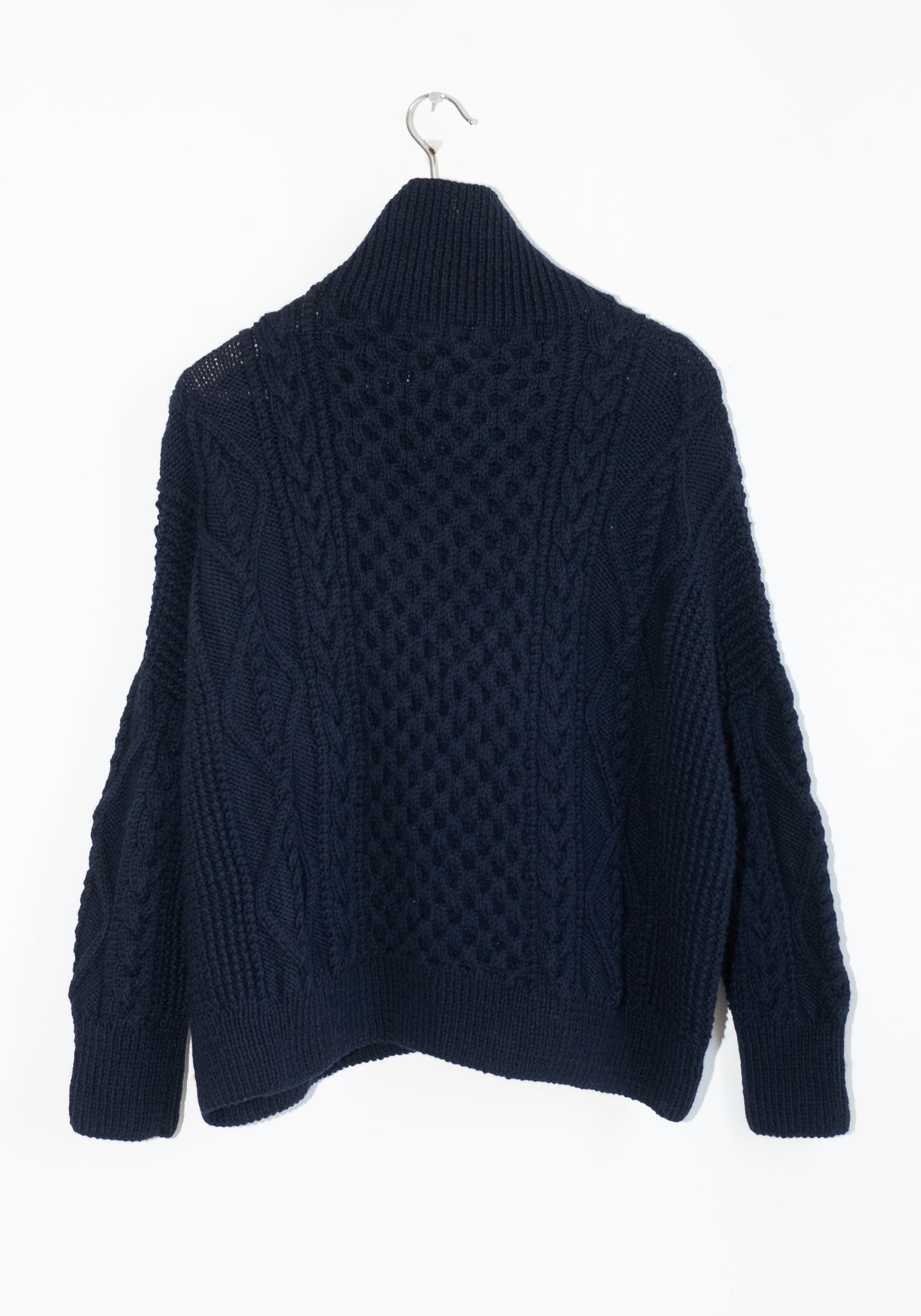 Auntie Oti Fisherman Sweater in Midnight