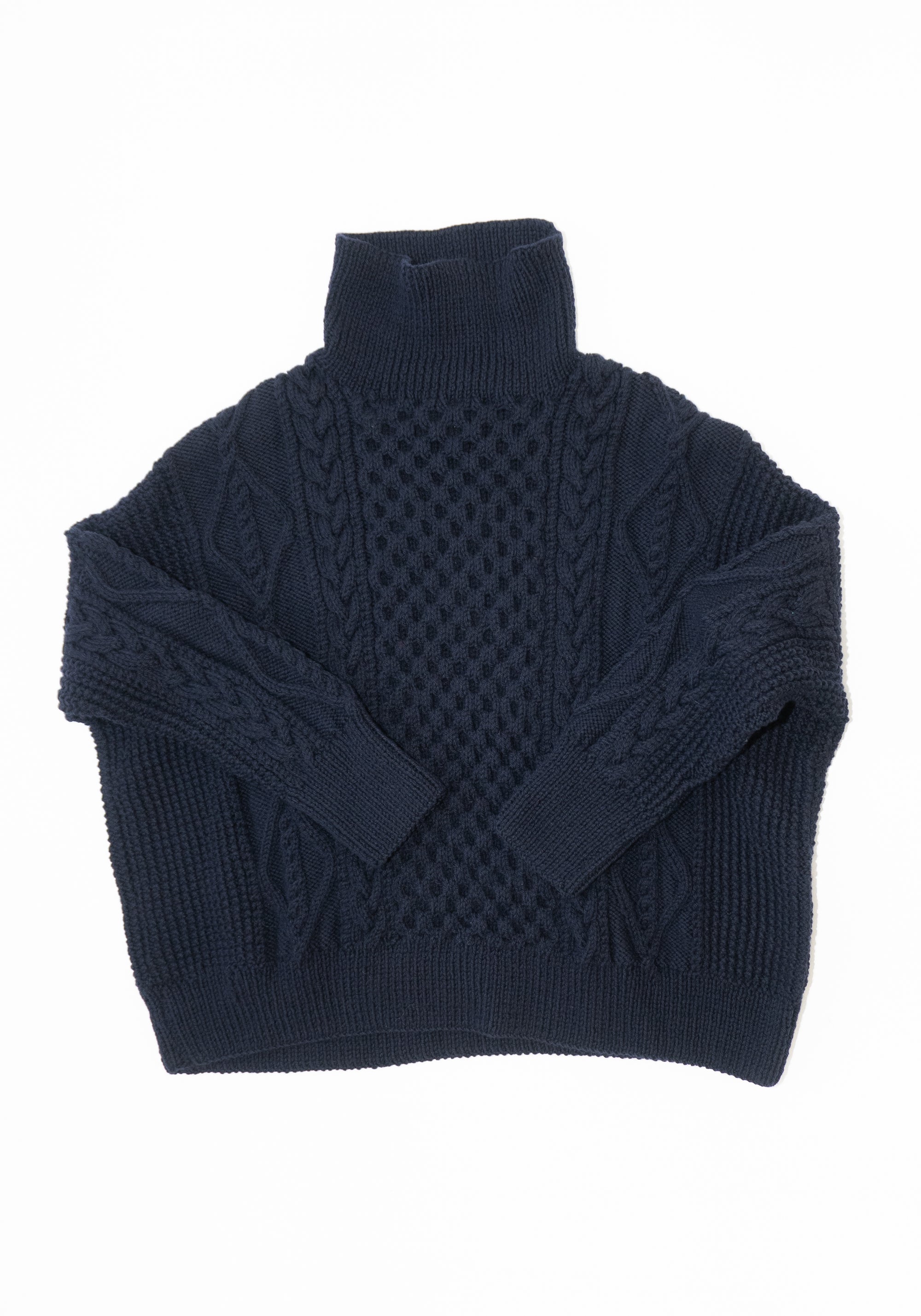 Auntie Oti Fisherman Sweater in Midnight