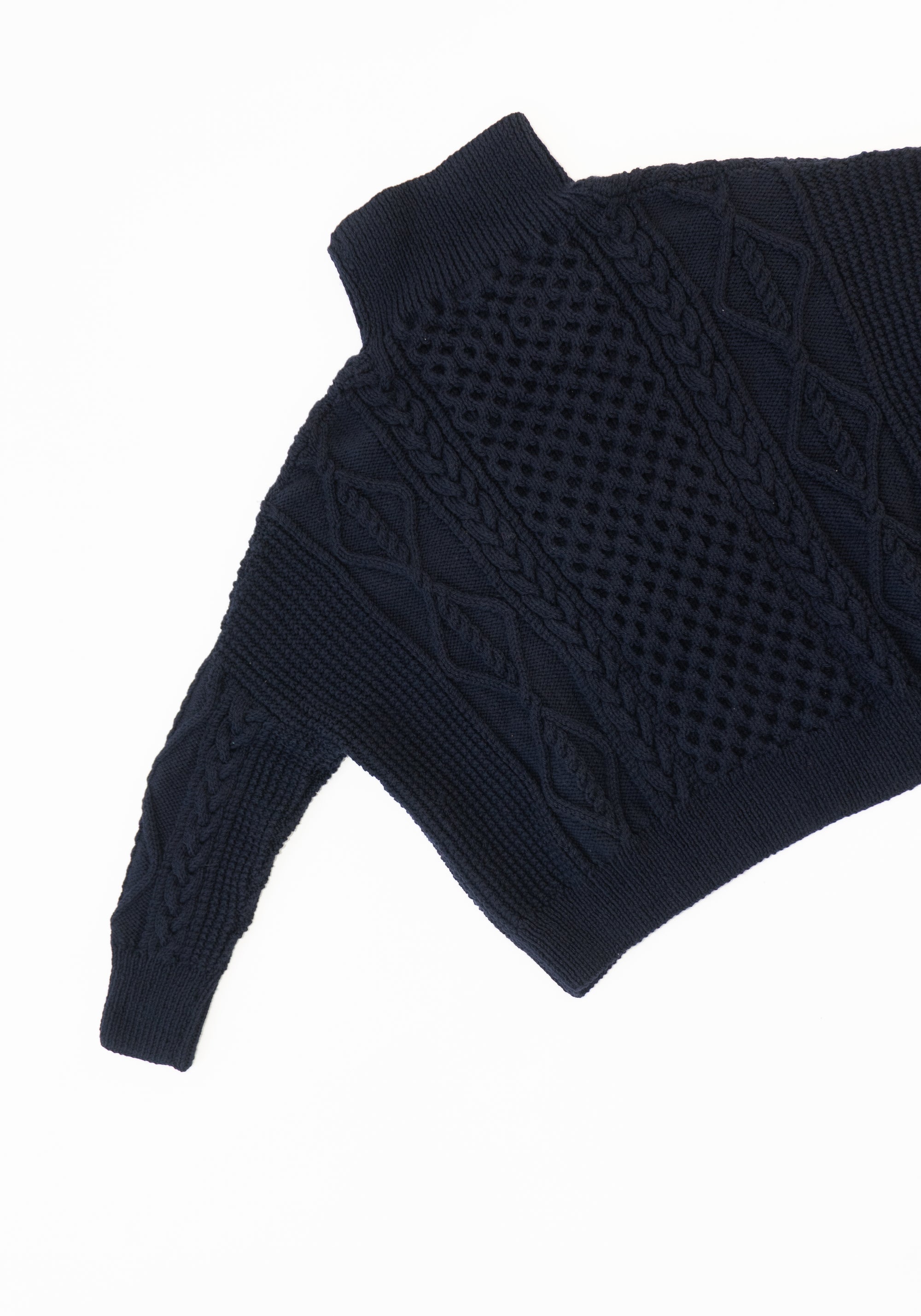 Auntie Oti Fisherman Sweater in Midnight