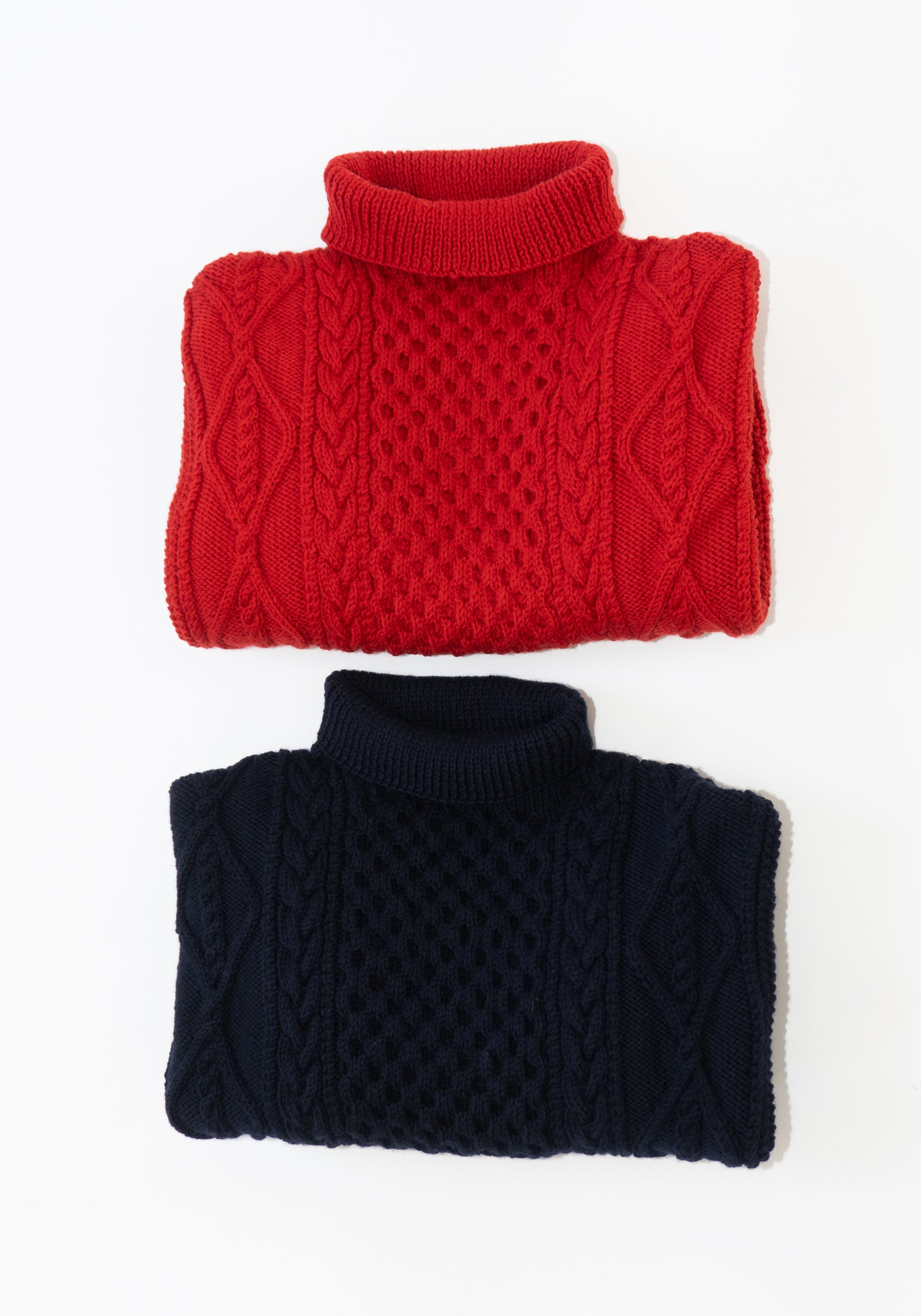Auntie Oti Fisherman Sweater in Red
