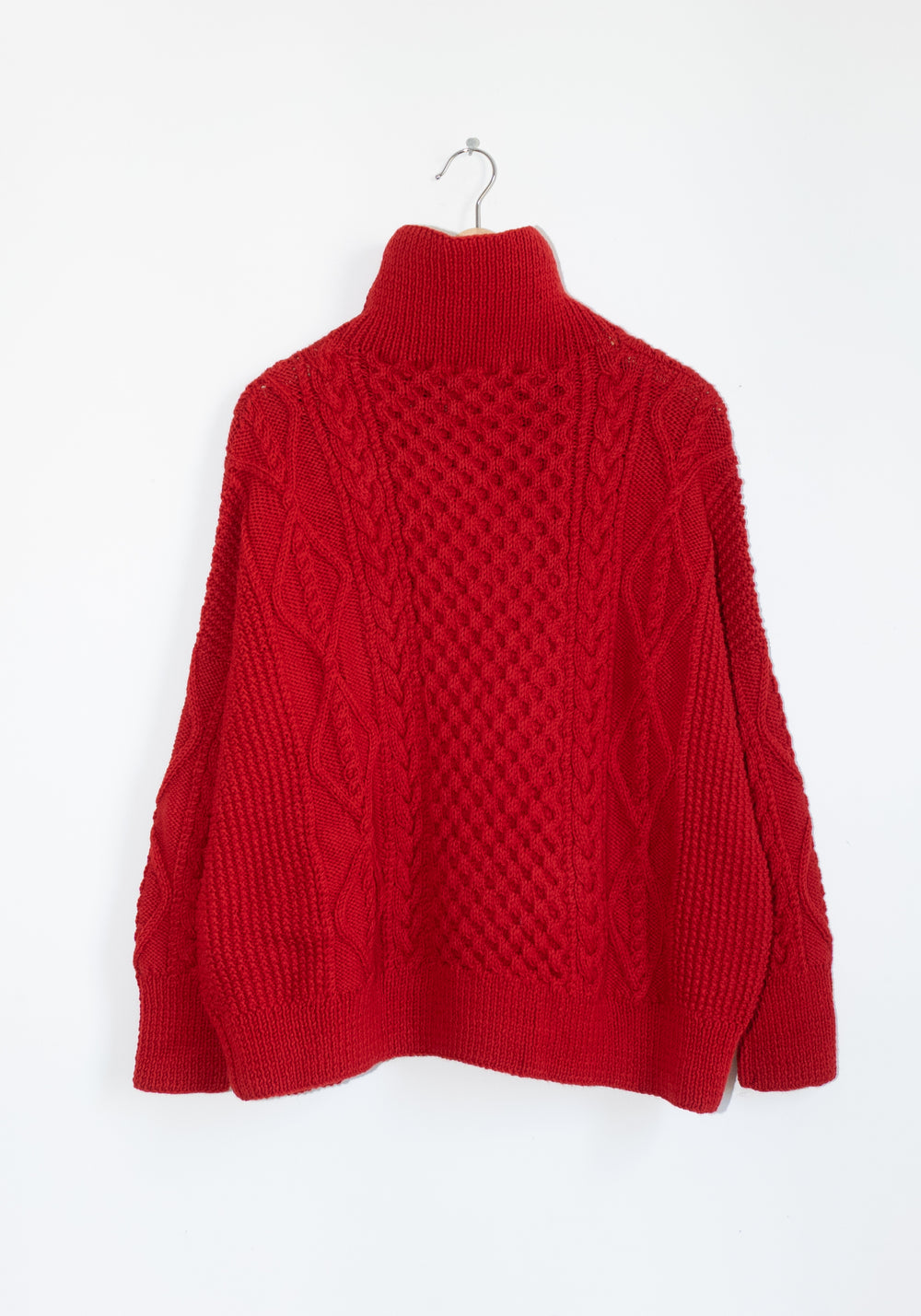 Auntie Oti Fisherman Sweater in Red