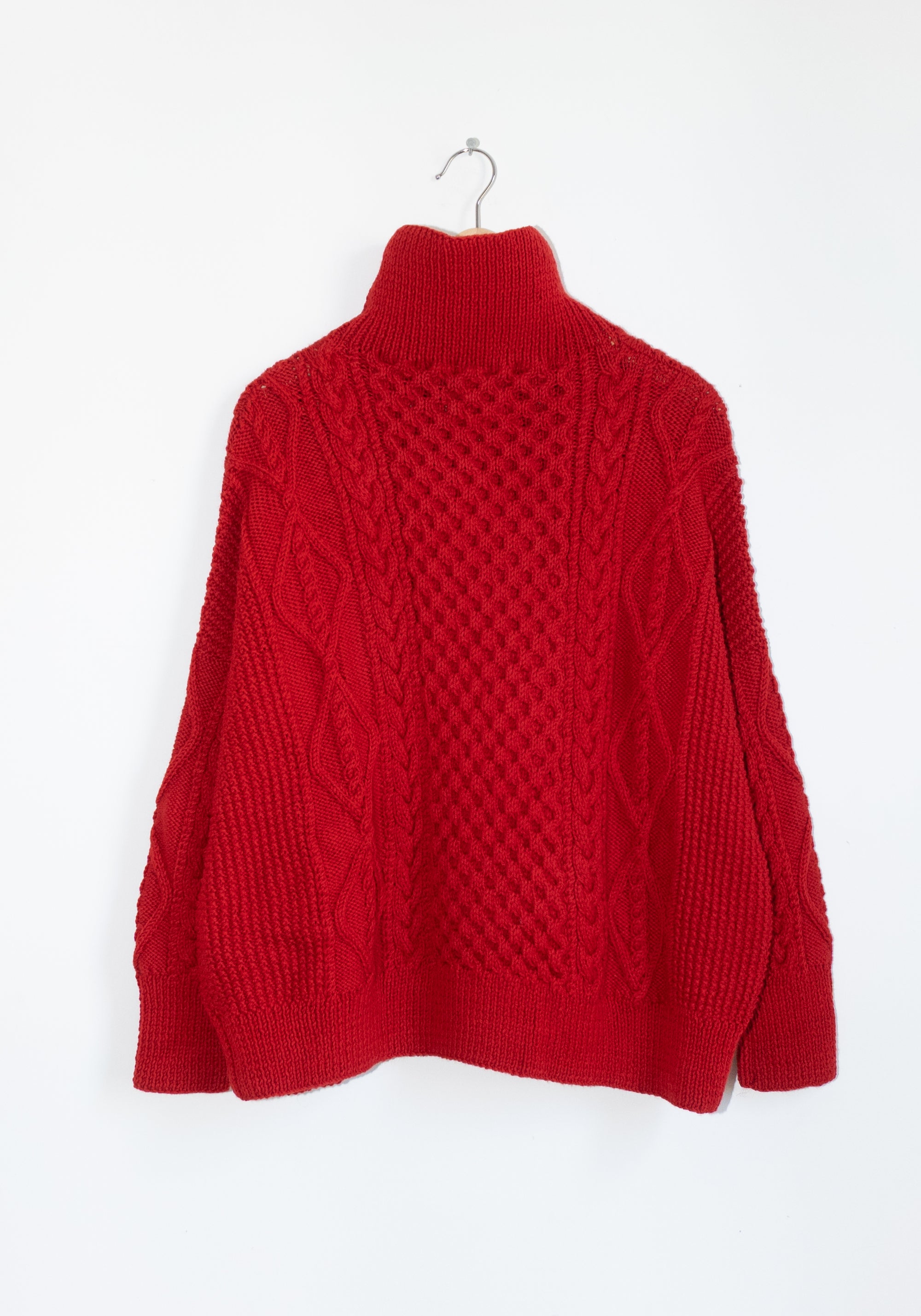 Auntie Oti Fisherman Sweater in Red