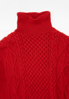Auntie Oti Fisherman Sweater in Red