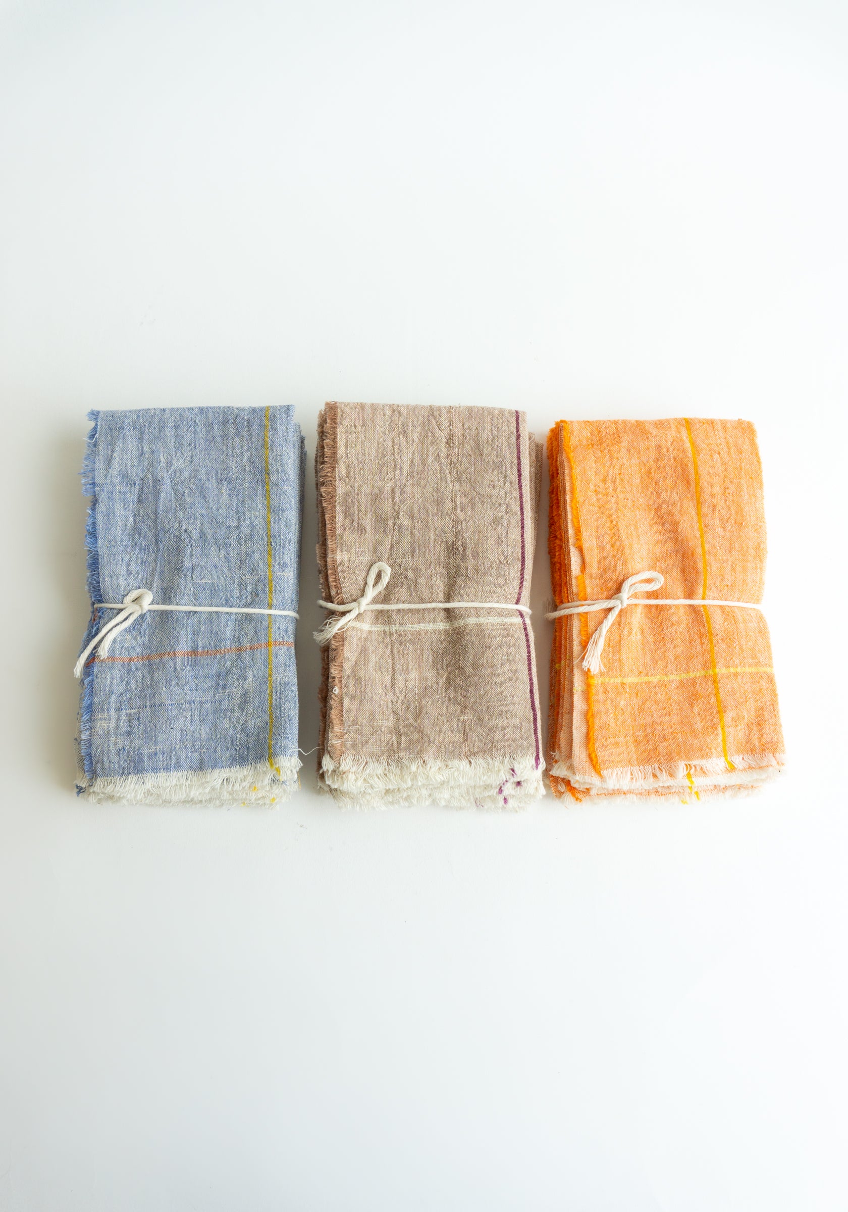 Auntie Oti brown natural dye check kitchen towels – shop