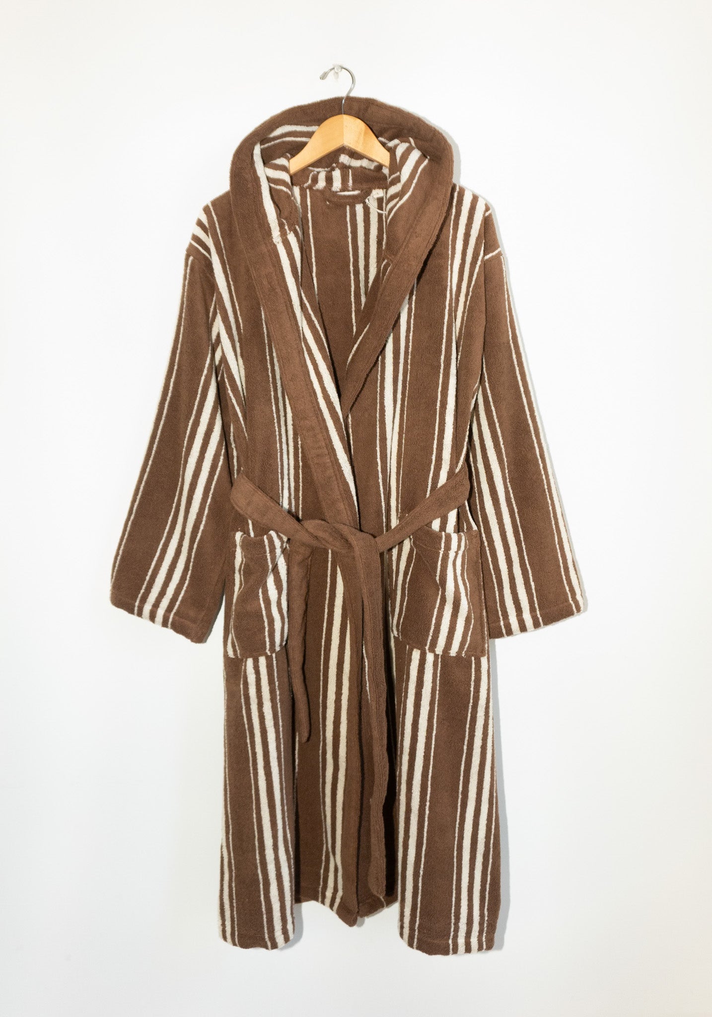 Autumn Sonata Charlotte Bathrobe in Cocoa Stripe