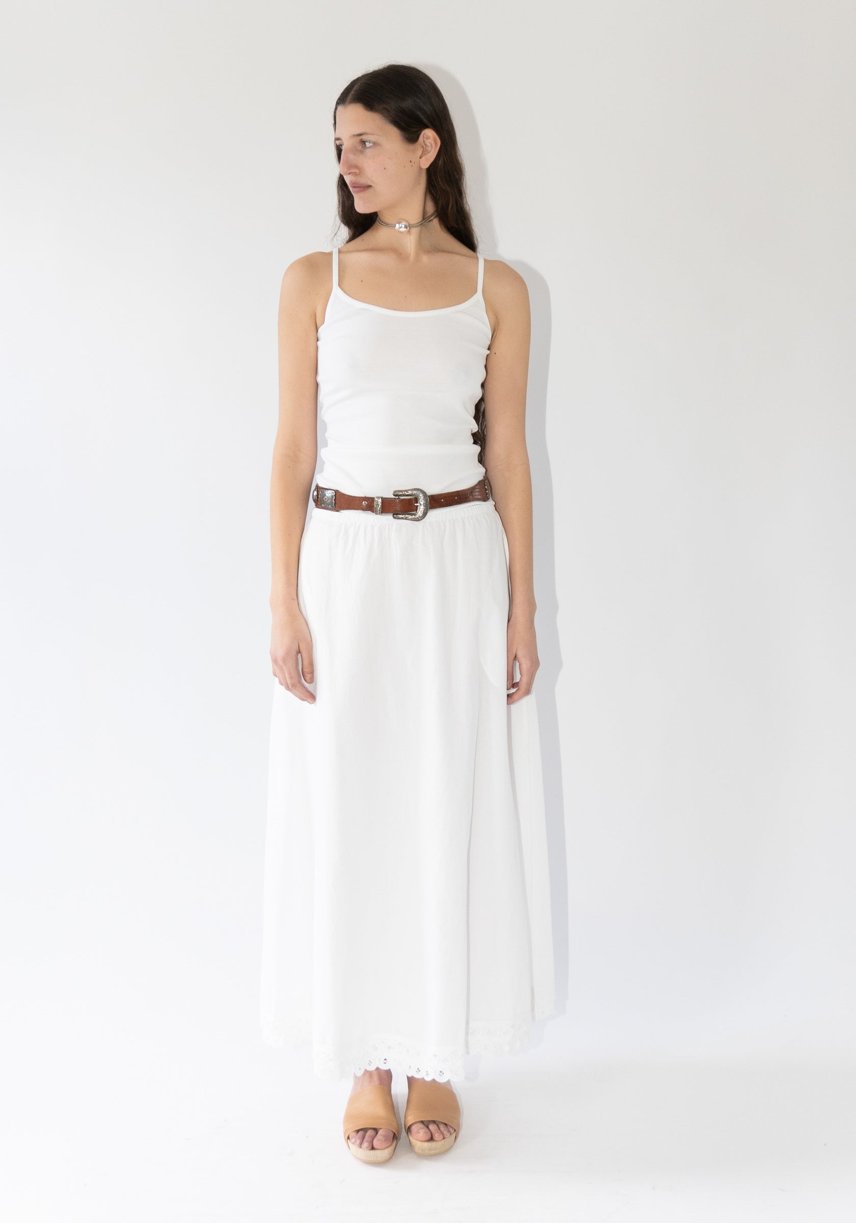 Pheobes Eyelet Skirt in Soft White