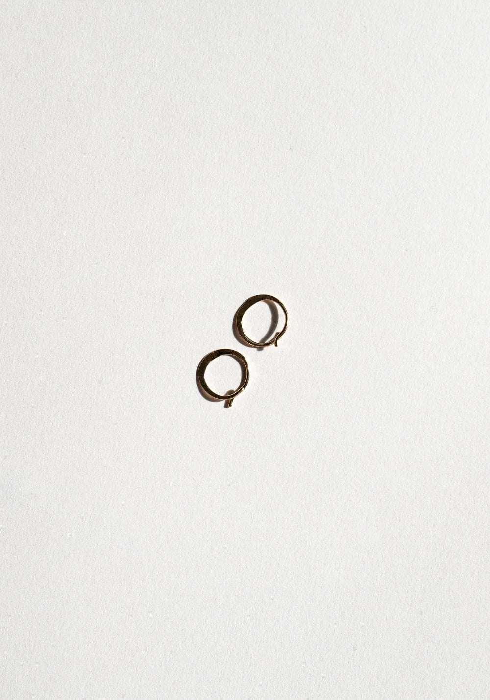 Tiny Hammered Gold Hoop