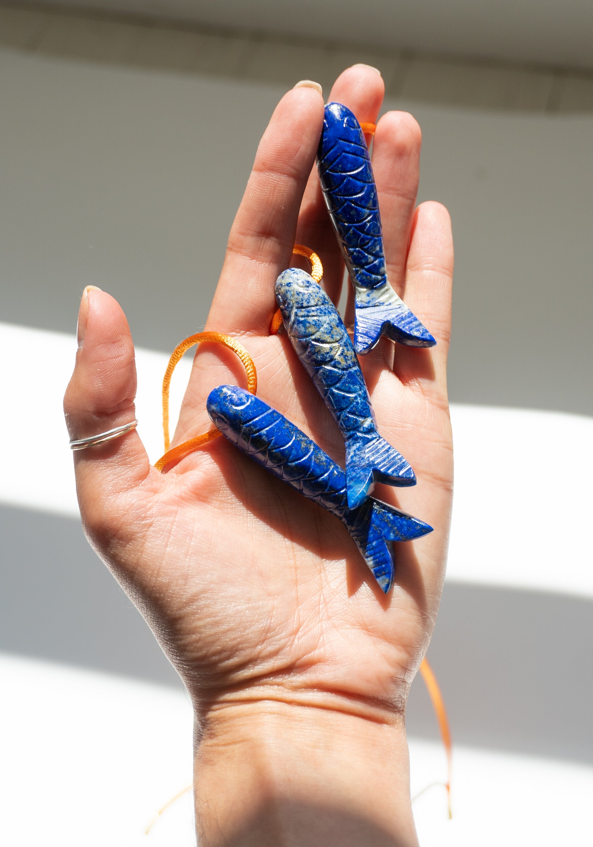 Blooming Dreamer Lapis Fish Pendant Necklace