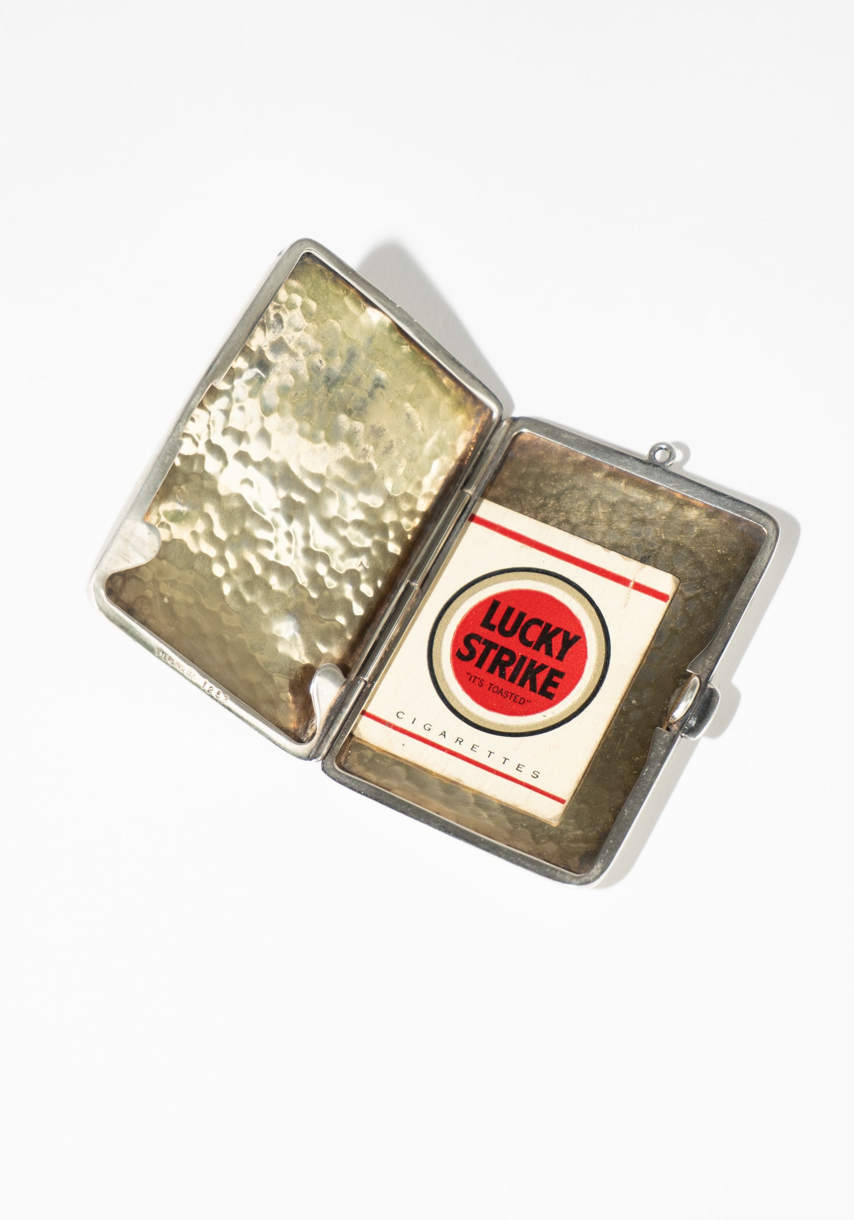 Vintage Hammered Sterling Silver Match Case Pendant