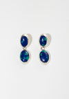 Vintage Sterling Azurite Drop Earrings